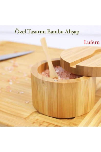 Özel Tasarım Ahşap Kaşıklı Baharatlık Bambu Tuz Şeker Kahve Bitki Çayları Dayanıklı Pratik Güvenli ürün görseli 1