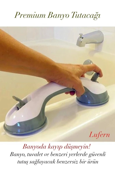 Premium Banyo Tutacağı Kilitli Vantuzlu Güvenli Tuvalet Vakum Pratik Dayanıklı Monte Edilir ürün görseli 1