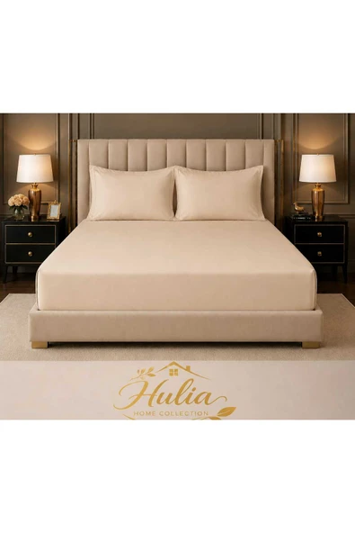HULİA SOFT Ranforce Lastikli Çarşaf Takımı Çift Kişilik Akfil Fitted (lastikli çarşaf+2 yastık kılıfı) Pamuklu ürün görseli 1