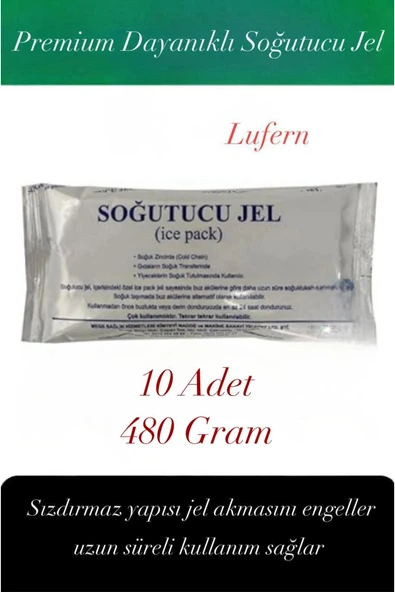Dayanıklı Soğutucu Jel Poşet Buz Aküsü Malzeme Kamp Piknik Yolculuk Seyahat Yiyecek 480 gr 10 Adet ürün görseli 1