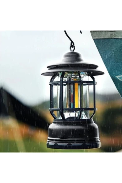 Çok Amaçlı Ayarlanabilir Şarjlı 2 Kademeli 500 Lümen Enerji Tasarruflu 3 COB Retro LED Kamp Lambası ürün görseli 1