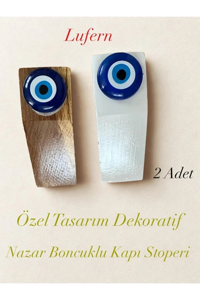 Özel Tasarım Dekoratif Nazar Boncuklu Kapı Stoperi Takoz Kapı Durdurucu Hava Sirkülasyonu Kaymaz ürün görseli 1