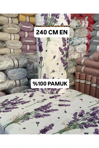 Loova Kumaş"nevresim-çarşaf-çanta-perde-yastıklık" lavanta desen%100 pamuk ürün görseli 1