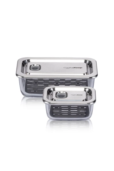 CooknKeep Vakumlu Cam Saklama Kabı 2’li Set ürün görseli 1