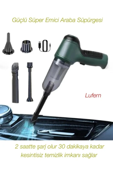 Güçlü Air Blower Araba Süpürgesi Yeşil 1200 Pa Emiş Gücü Vakum Ofis Banyo Halı Kablosuz Zor Köşeler ürün görseli 1