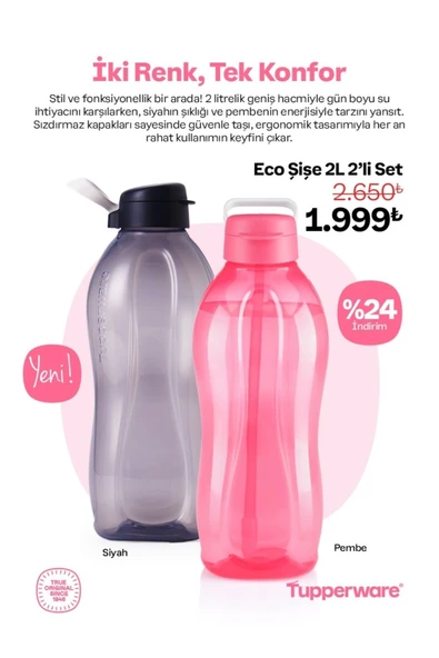 Tupperware Eco şişe 2 Lt 2 li görseldeki ürünler ürün görseli 1