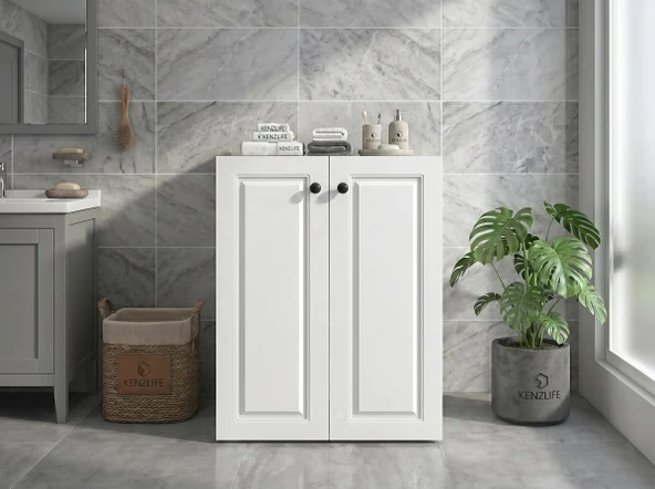Kenzlife membran çamaşır makinesi dolabı kapaklı tatyana byzbyz çerçeve 90*70*60 mebran kapak MDF gövde banyo ofis kapaklı arkalıksız ürün görseli 1
