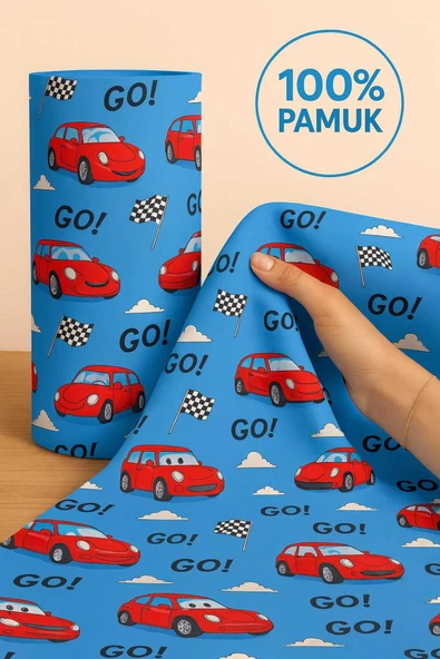 ALTINTAŞ TEKSTİL HOME&COLLECTİON Kumaş"Nevresimlik-çarşaflık-yastıklık"%100 pamuk 240 cm en araba desen lüx kumaş ürün görseli 1