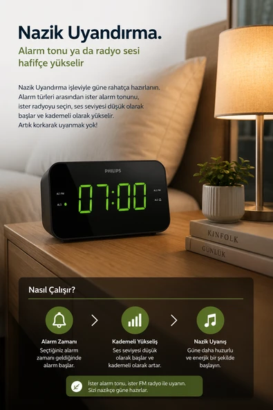 Philips TAR3306/12 Masaüstü Saatli Radyo - Resim 3