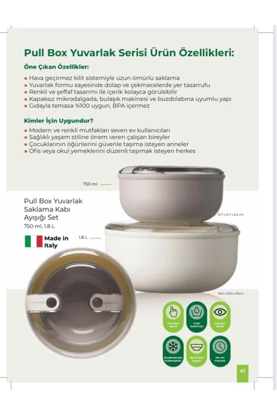 CooknKeep Pull box yuvarlak 1.8 lt - Resim 3