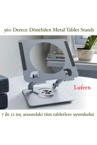 Dayanıklı 360 Derece Dönebilen Yükseltilmiş Masaüstü Ayarlanabilir Metal Tablet Standı Kaymaz ürün görseli 1