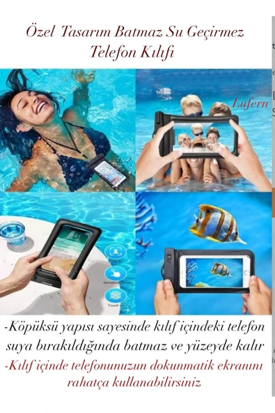 Özel Tasarım Batmaz Su Geçirmez Telefon Kılıfı Dalış Yüzme Plaj Kamp Su Sporları Boyun Askısı ürün görseli 1