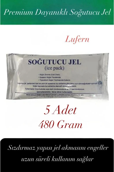 Dayanıklı Soğutucu Jel Poşet Buz Aküsü Malzeme Kamp Piknik Yolculuk Seyahat Yiyecek 480 gr 5 Adet ürün görseli 1