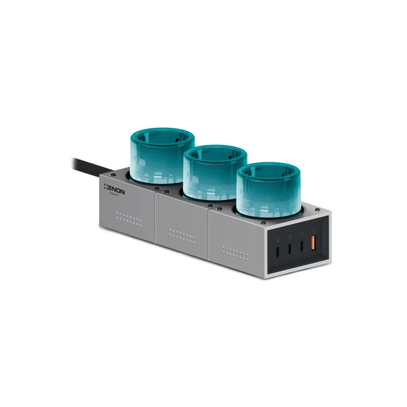 Xenon Smart Masaüstü Priz Hızlı Şarj İstasyonu 7 in 1 | 3x 4000W AC, 140W 3xUSB-C, 1 USB-A, 100W Kablo (X6424) ürün görseli 1