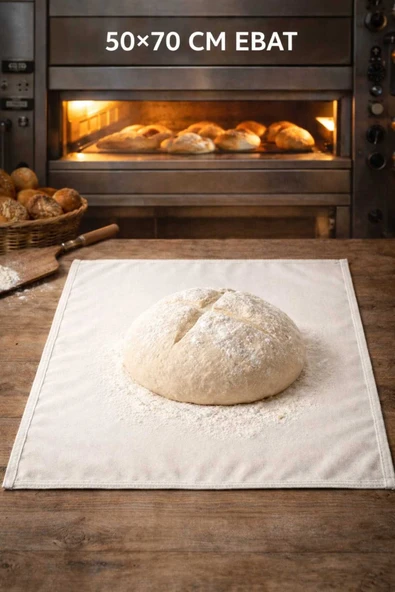 Loova 1 Adet hamur ekmek mayalama bezi %100 pamuklu 50*70 cm ebat 4 köşe apara dikişli natural ürün görseli 1