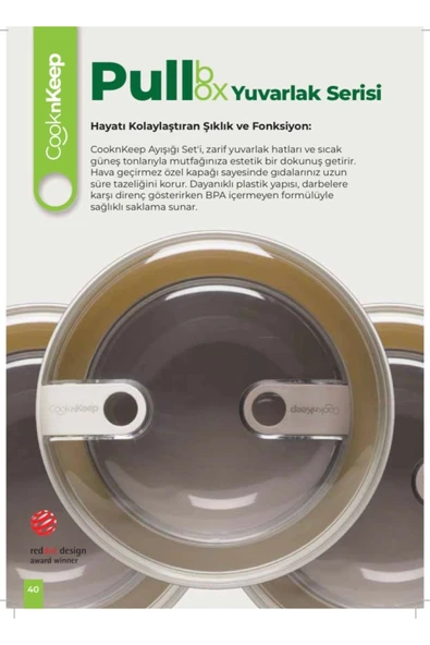 CooknKeep Pull box yuvarlak 1.8 lt - Resim 2