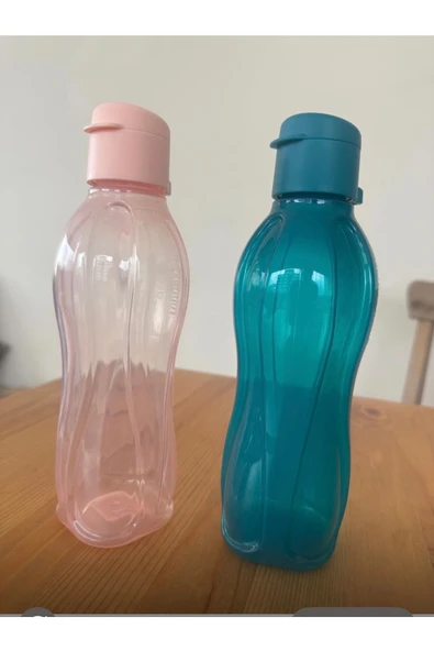 Tupperware Eco şişe 500 ml pudra ve petrol yeşili ürün görseli 1