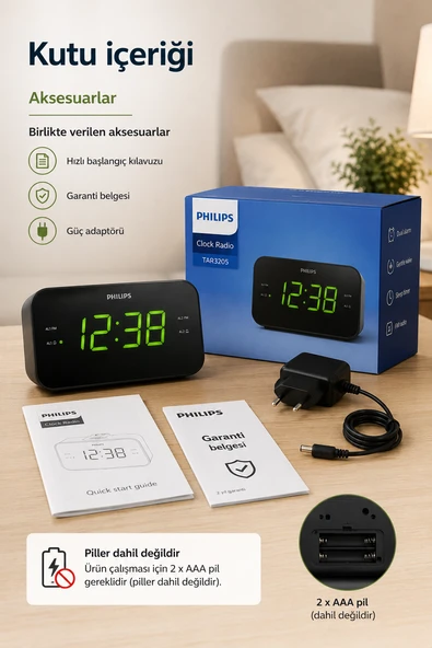 Philips TAR3306/12 Masaüstü Saatli Radyo - Resim 8
