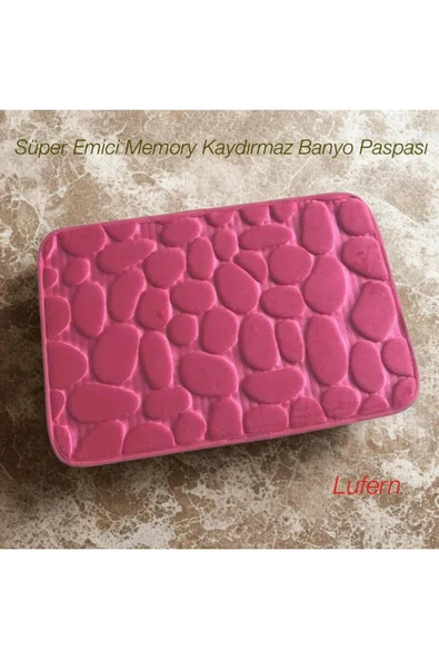 Süper Emici Memory Kaydırmaz Banyo Paspası Pembe Yatak Odası Tuvalet Oturma Odası Yumuşak ürün görseli 1