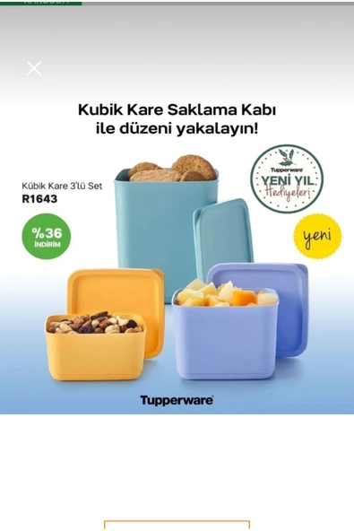 Tupperware Kübik 3 lü set ürün görseli 1