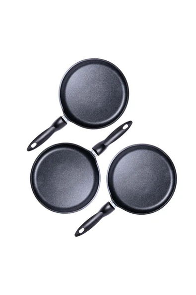 CooknKeep Siyah İnci Krep Tavası 3’lü Set ürün görseli 1