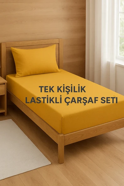 Loova Lastikli çarşaf tek kişilik %100 pamuk kalpli yastık kılıfı dahil genç kız odası ürün görseli 1