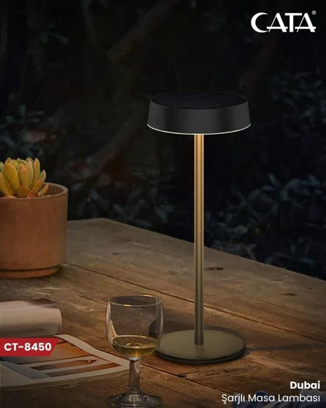 Cata CT-8450 2W Dubai Solar Enerjili Usb Şarjlı Masa Lambası ürün görseli 1