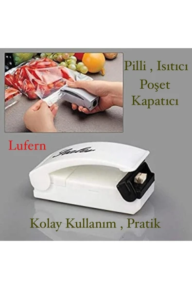 Çok Fonksiyonlu Pilli Poşet Kapatıcı Isıtıcılı Poşet Kapatma Makinesi Pratik Mutfak Gereci ürün görseli 1