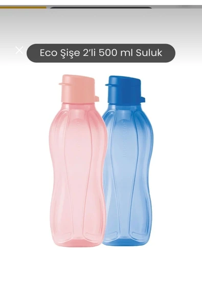 Tupperware Eco şişe 500 ml 2 adet Larcivert ve pudra ürün görseli 1