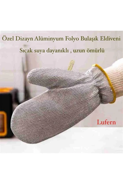 Özel Dizayn Alüminyum Folyo Bulaşık Eldiveni Dayanıklı Sıcak Suya Uygun Tekli Temizlik Eldiveni ürün görseli 1