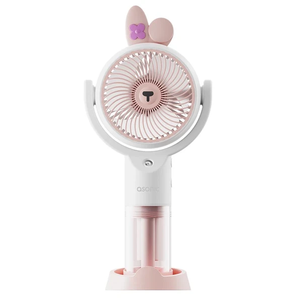Asonic AFN26 Beyaz 500mAh 2 Kademe (Püskürtme Fonksiyon) Nemlendirici Sprey USB Fan Şarjlı ürün görseli 1