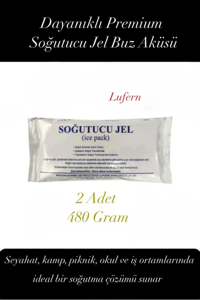 Dayanıklı Soğutucu Jel Poşet Buz Aküsü Malzeme Kamp Piknik Yolculuk Seyahat Yiyecek 480 gr 2 Adet ürün görseli 1