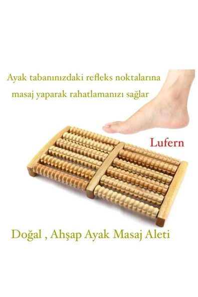 Doğal Ahşap Ayak Masaj Aleti Refleksoloji Roller Terapi Ayak Tabanı Dayanıklı Dalgalı Kan Dolaşımı ürün görseli 1