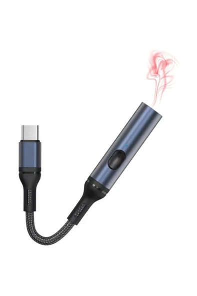Taşınabilir USB Girişli Elektronik Çakmak Telefon Bilgisayar Powerbank Type-c Sigara Rüzgar Sönmez ürün görseli 1