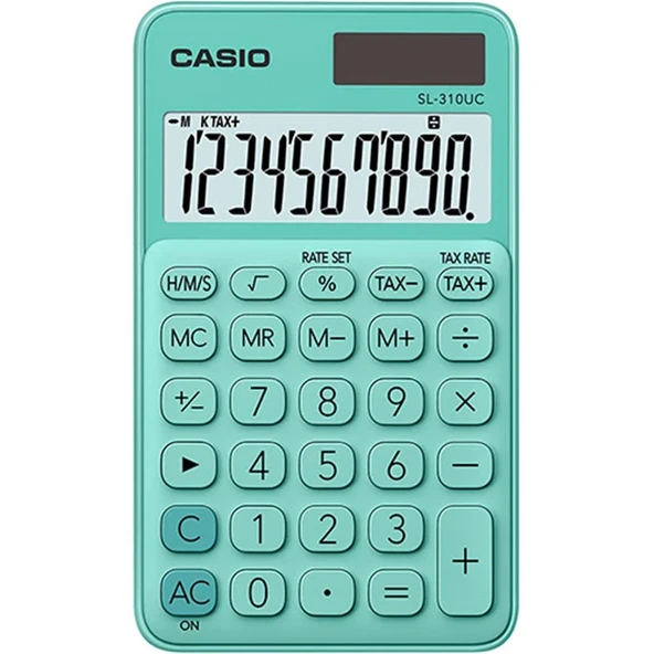 Casio SL-310UC-GN Cep Tipi 10 Hane Yeşil Hesap Makinesi ürün görseli 1