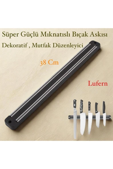 Süper Güçlü Mıknatıslı Bıçak Askısı 38 Cm Mutfak Düzenleyici Tutma Standı Duvara Monte Dekoratif ürün görseli 1