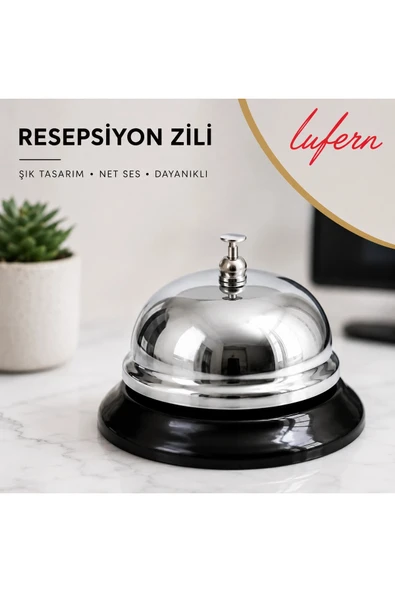 Özel Tasarım Gümüş Metal Resepsiyon Zili Masa Üstü Çağrı Otel Kafe Restoran Servis Net Sesli Danışma ürün görseli 1