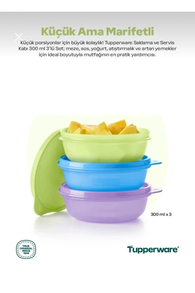Tupperware Şeker kaplar 300 ml 3 lü ürün görseli 1