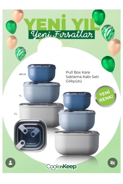 CooknKeep Pull box saklama kabı seti - Resim 2
