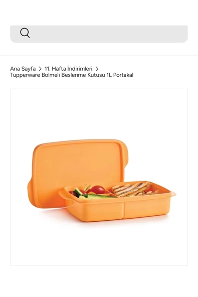 Tupperware Bölmeli Beslenme 1 lt ürün görseli 1