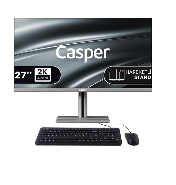 Casper Nirvana A97.210H-BE00X-V-G Gri U5-210H 16GB RAM 480GB NVME SSD 27" Pivot FreeDOS All In One ürün görseli 1