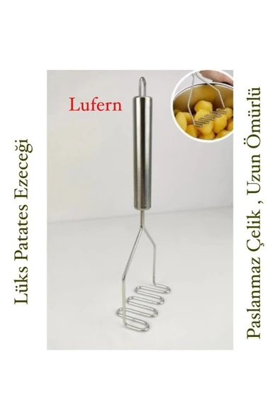 Uzun Ömürlü Lüks Patates Ezeceği Paslanmaz Çelik Püre Yapıcı Aparat Dayanıklı Sebze Ergonomik Yapı ürün görseli 1