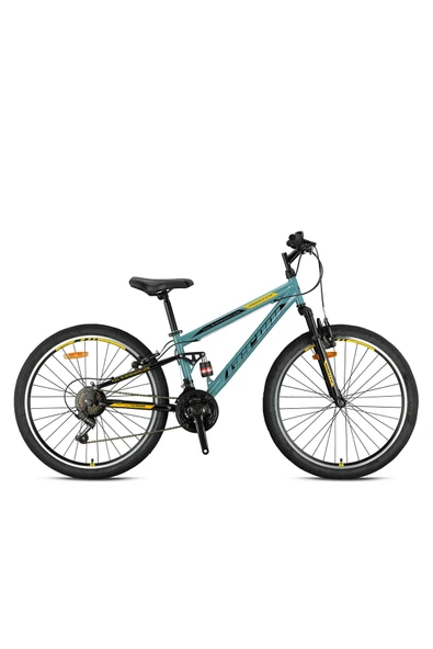 GERONI HUNTER - 24" - MTB - 14.5' - 21 Vites - V.B - Nardo Gri-Siyah/Sarı Çocuk Bisikleti ürün görseli 1