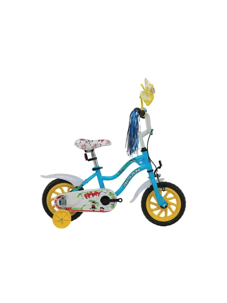 BİSAN HAPPY ERKEK ÇOCUK BİSİKLETİ 21CM V 12 JANT AÇIK MAVİ YEŞİL ürün görseli 1