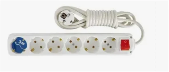 Almera 6lı 3mt Anahtarlı Topraklı Priz ürün görseli 1