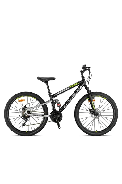 GERONI HUNTER - 26" - MTB - 16' - 21 Vites - V.B - Mat Siyah-Gri/Yeşil Çocuk Bisikleti ürün görseli 1