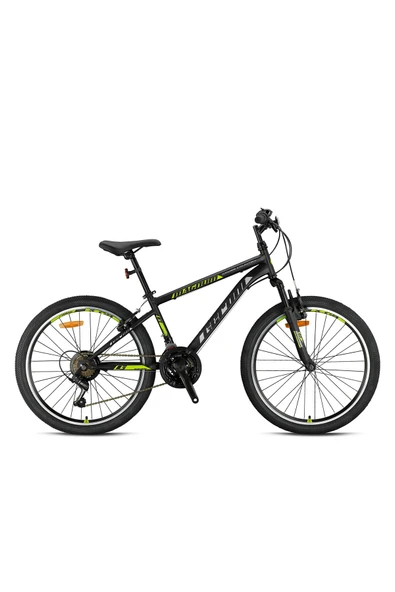 GERONI MAGNUM - 24" - MTB - 13' - 21 Vites - M.Disc - Mat Siyah-Gri/Yeşil Çocuk Bisikleti ürün görseli 1