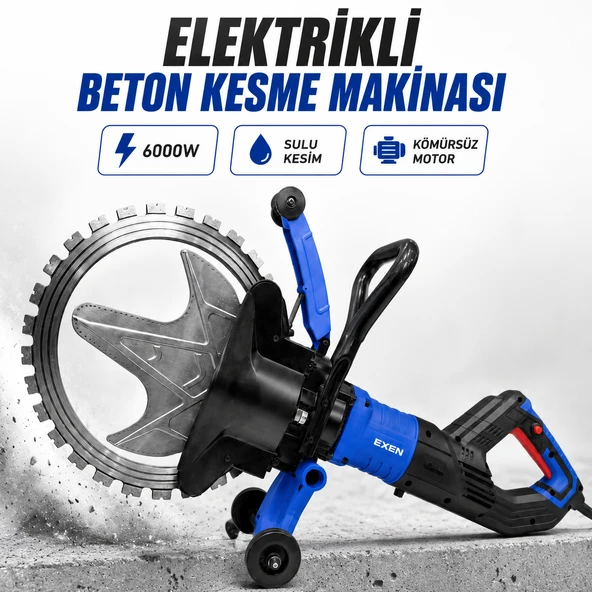 Elektrikli Beton Kesme Makinası 6000W 410 mm Sulu Kesim Kömürsüz Motor Beton Duvar Kesici 2500 RPM ürün görseli 1