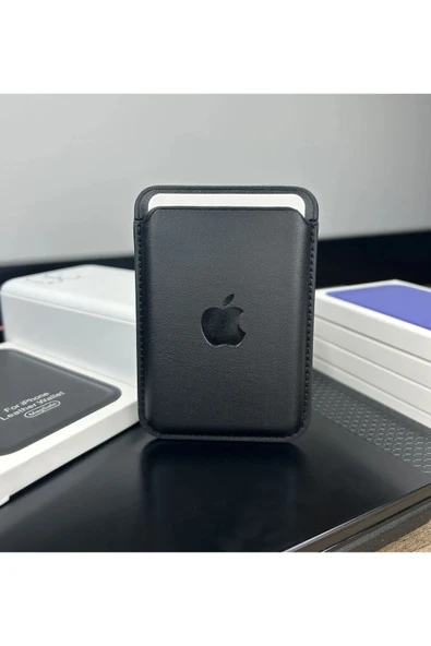 Lunex Case iPhone MagSafe Animasyonlu Orijinal Deri Kartlık Cüzdan Tüm Modellerle Uyumlu - Siyah ürün görseli 1