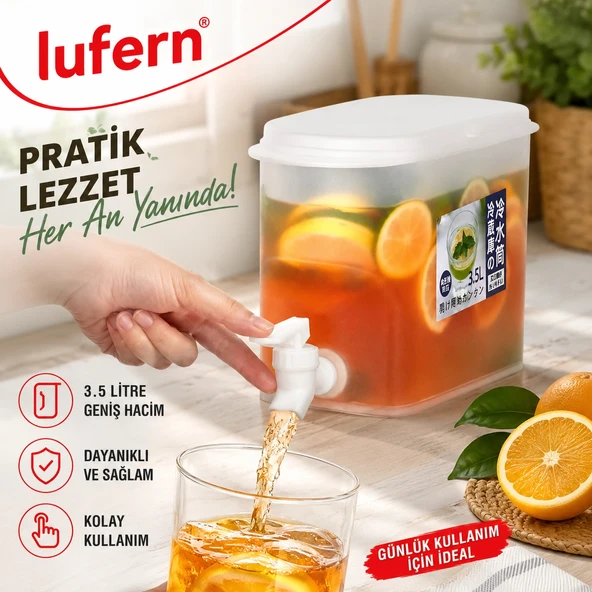 Pratik Musluklu İçecek Sebili Buzdolabı Uyumlu 3.5 Litre Limonata Soğuk Çay Meyve Suyu Piknik Kamp ürün görseli 1